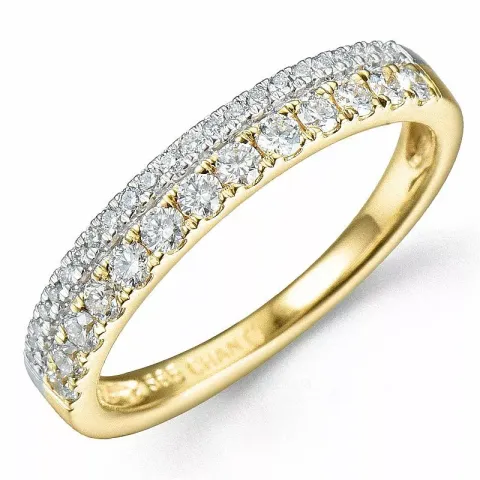 diamantring i 14  karat guld med rhodium 0,38  ct