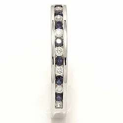 beställningsvare - safir diamantring i 14  karat vitguld 0,17 ct 0,24 ct