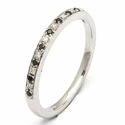 sort diamant alliancring i 14  karat vitguld 0,04 ct 0,05 ct