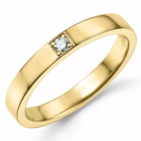 diamant alliancring i 14  karat guld 1 x 0,05 ct