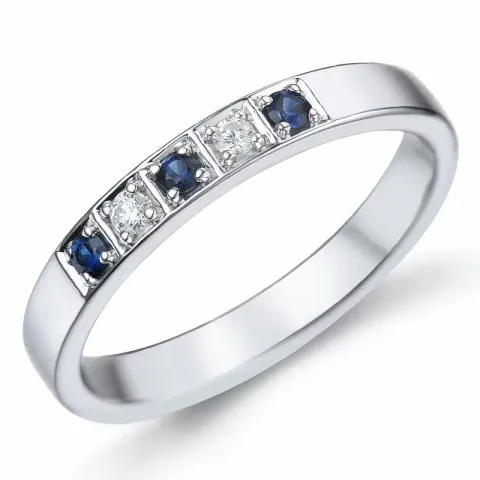 safir alliancring i 14 karat vitguld 0,06 ct 0,15 ct