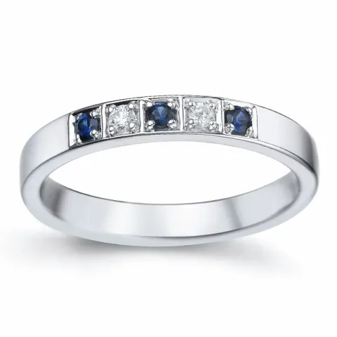 safir alliancring i 14 karat vitguld 0,06 ct 0,15 ct