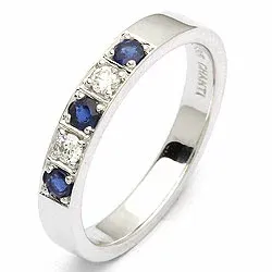 safir alliancring i 14 karat vitguld 0,10 ct 0,24 ct