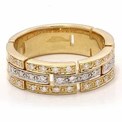 diamant guld ring i 14 karat guld- och vitguld 0,29 ct