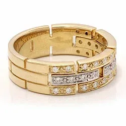 diamant guld ring i 14 karat guld- och vitguld 0,29 ct