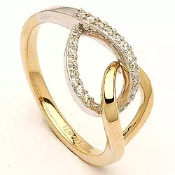 beställningsvare - diamant ring i 14  karat guld- och vitguld 0,13 ct