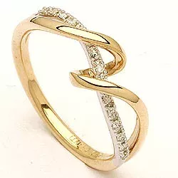 beställningsvare - diamant ring i 14  karat guld- och vitguld 0,09 ct