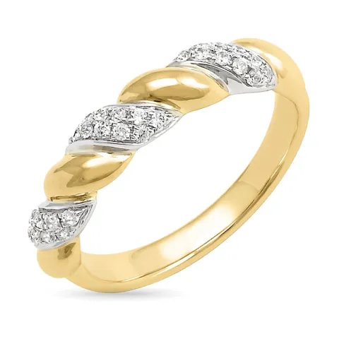 diamant ring i 14 karat guld- och vitguld 0,19 ct