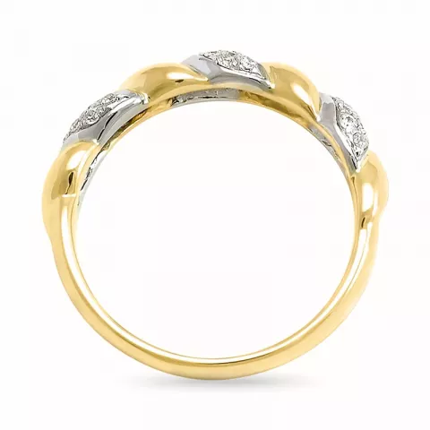 diamant ring i 14  karat guld- och vitguld 0,19 ct