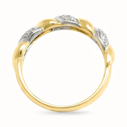 diamant ring i 14 karat guld- och vitguld 0,19 ct