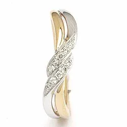 Diamantring i 14 karat guld- och vitguld 0,09 ct