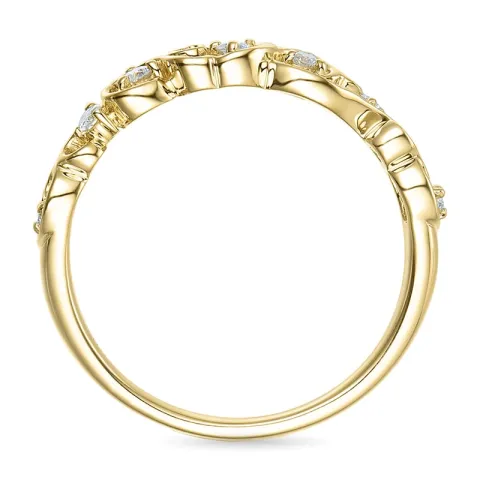 Guldring i 14  karat guld 0,155 ct