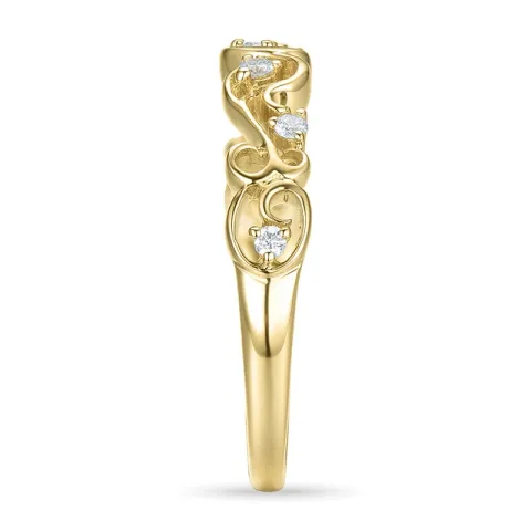 Guldring i 14  karat guld 0,155 ct