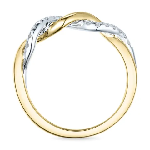 diamantring i 14  karat guld- och vitguld 0,13 ct