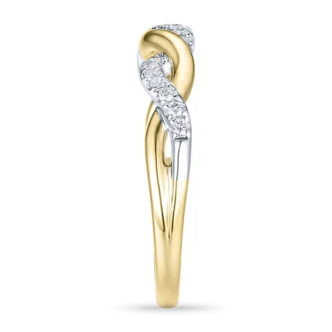 diamantring i 14  karat guld- och vitguld 0,13 ct