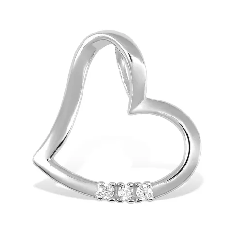 Hjärta hängen i 9 karat vitguld