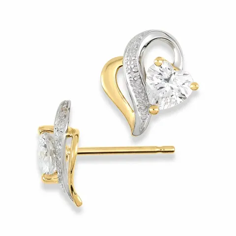 örhängen i 9 karat guld med rhodium med zirkon