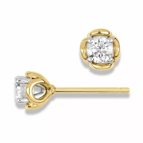 örhängen i 9 karat guld med rhodium med zirkon