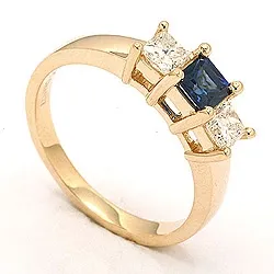 Safir ring i 14  karat guld 0,52 ct 0,36 ct