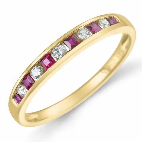 rubin ring i 14  karat guld 0,11 ct 0,26 ct