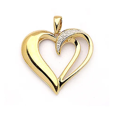 Hjärta hängen i 9 karat guld