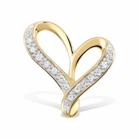 hjärta hängen i 9 karat guld med rhodium