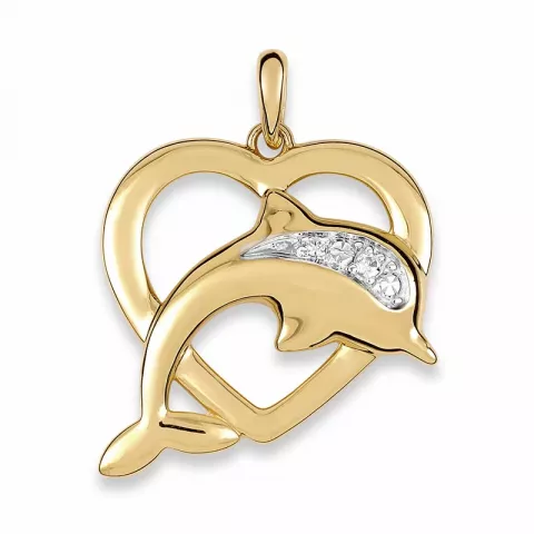 Kollektionsprov delfin hängen i 9 karat guld