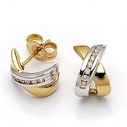 örhängestift i 9 karat guld och vitguld med