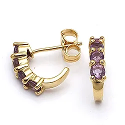 Ametist örhängen i 9 karat guld med ametister