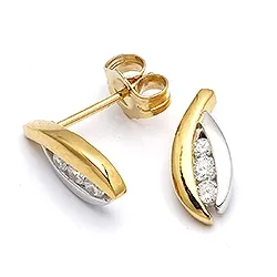 örhängen i 9 karat guld och vitguld med zirkoner