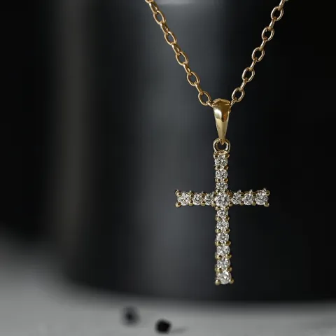 kors diamantberlocker i 14  carat guld 0,28 ct