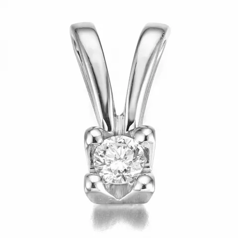 Diamant solitärberlock i 14  carat vitguld 0,08 ct