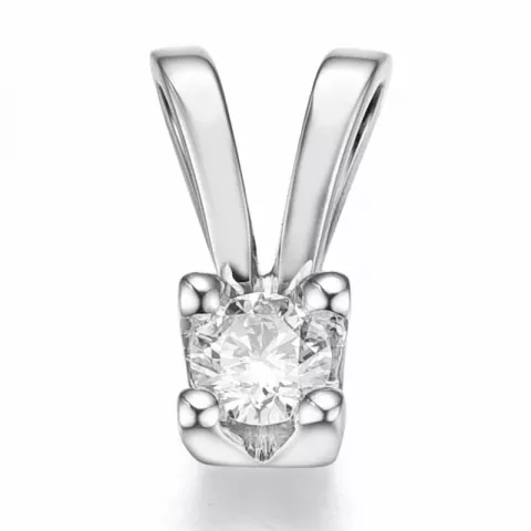 Diamant solitärberlock i 14  carat vitguld 0,12 ct