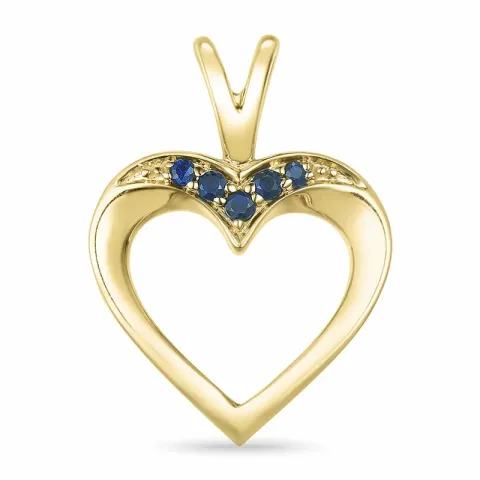 hjärta safir hängen i 14 carat guld 0,07 ct