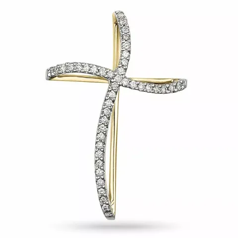 diamantberlocker i 14 carat guld- och vitguld 0,20 ct