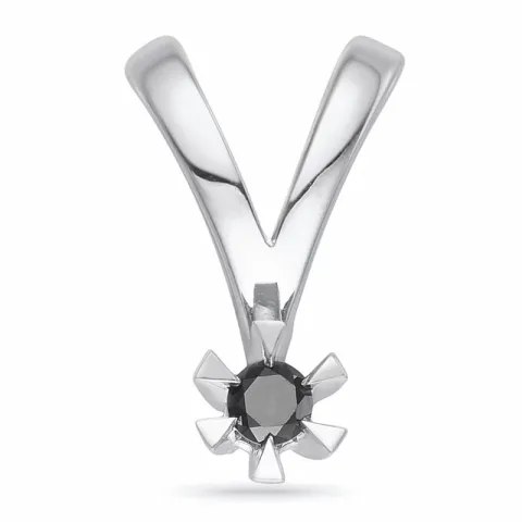 sort diamant hängen i 14 carat vitguld 0,05 ct