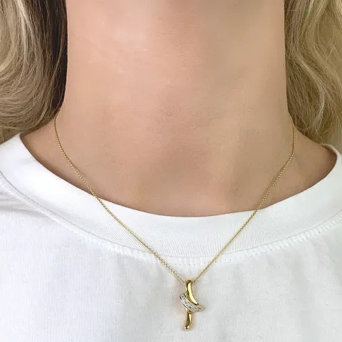 hängen i 9 karat guld med rhodium