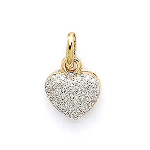 hjärta hängen i 9 karat guld med rhodium