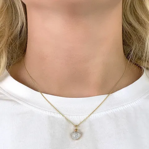 hjärta hängen i 9 karat guld med rhodium