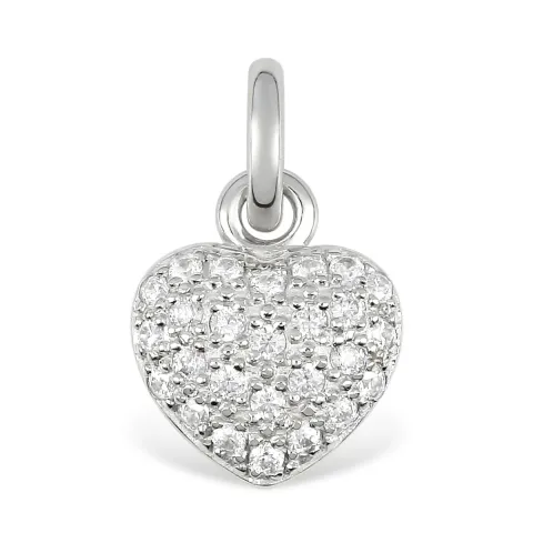 Hjärta hängen i 9 karat vitguld