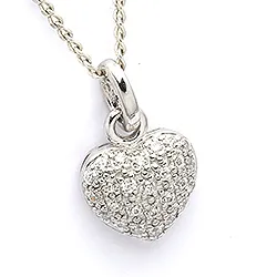 Hjärta hängen i 9 karat vitguld