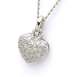 Hjärta hängen i 9 karat vitguld