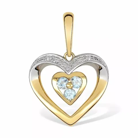 Hjärta hängen i 9 karat guld och 9 karat vitguld