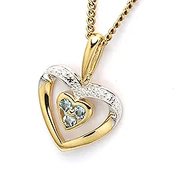 Hjärta hängen i 9 karat guld och 9 karat vitguld