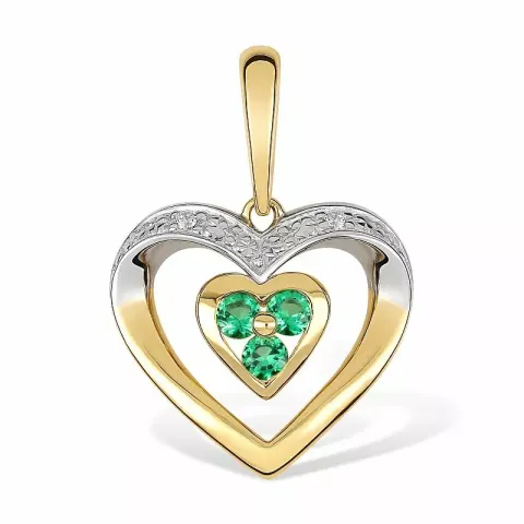 hjärta hängen i 9 karat guld med rhodium