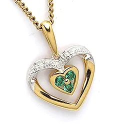 hjärta hängen i 9 karat guld med rhodium