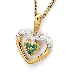 hjärta hängen i 9 karat guld med rhodium