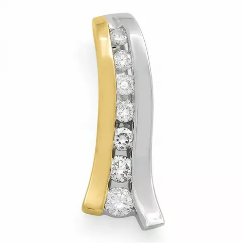 diamant hängen i 14  carat guld- och vitguld 0,21 ct