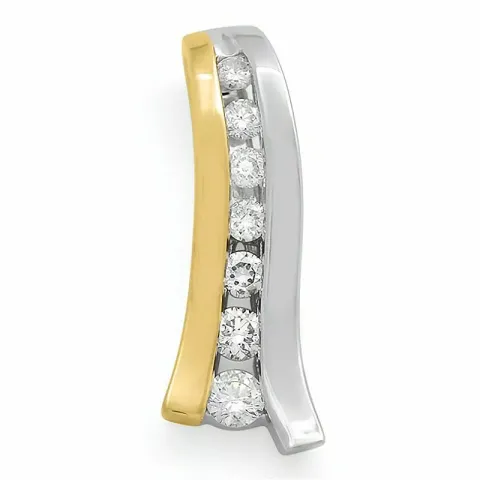 diamant hängen i 14 carat guld- och vitguld 0,21 ct