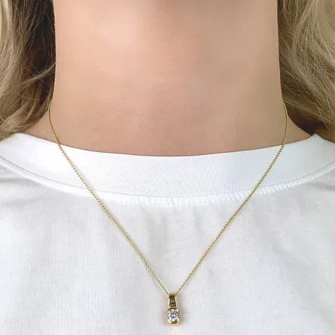 Ovalt hängen i 9 karat guld